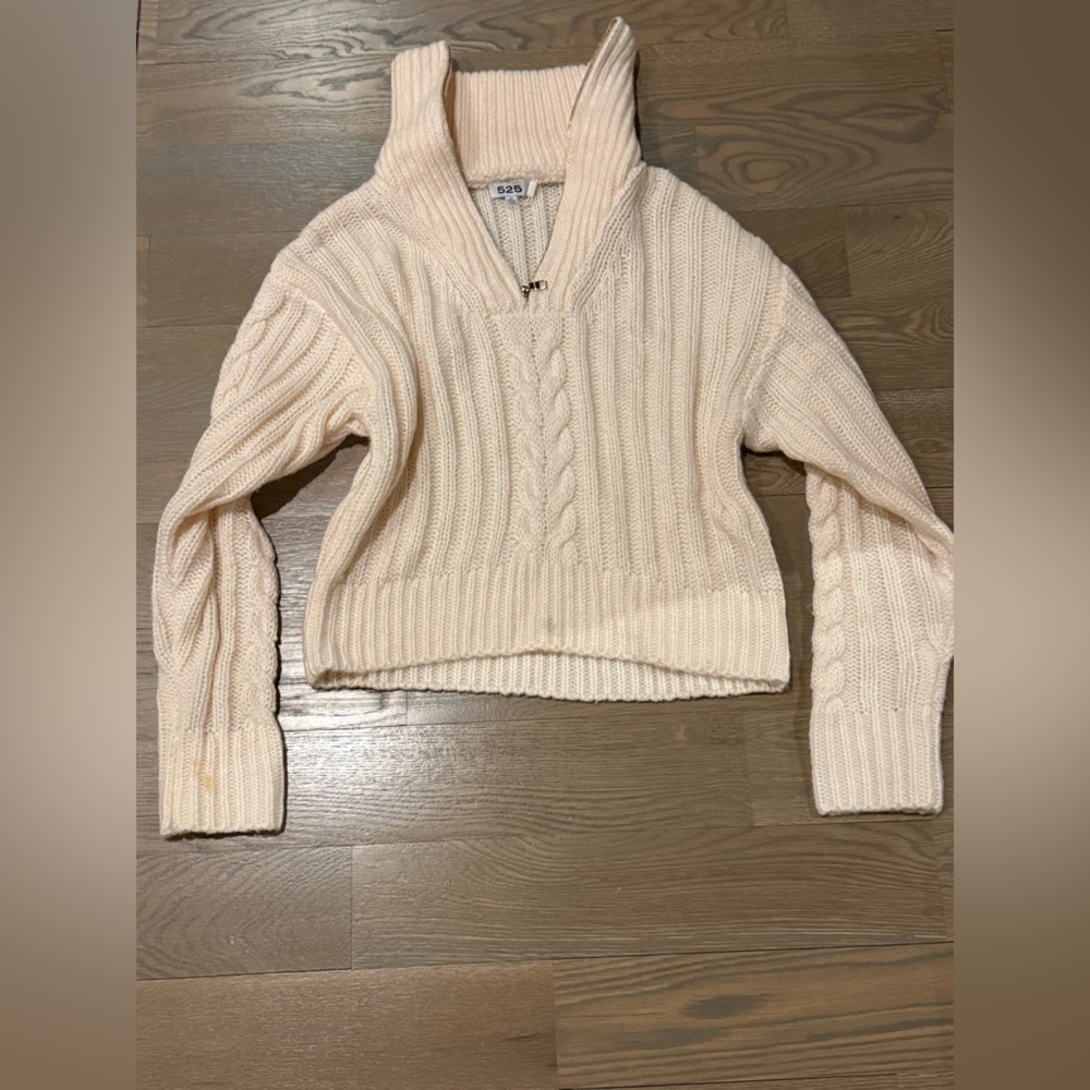 Revolve Champagne Colored Pullover Knit Sweater